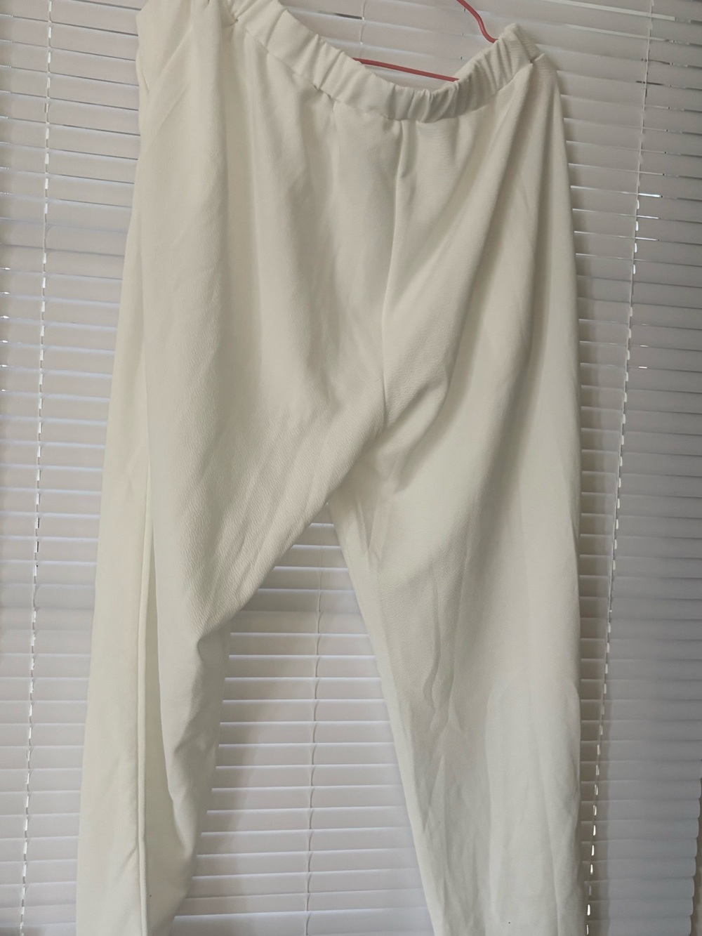 Men's White Elastic Waist Pants
